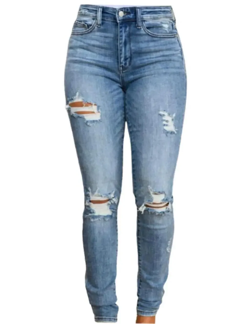 Judy Blue Skinny Fit Distressed Denim Jeans - Women's 32